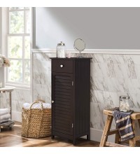 kingSo Wooden Bathroom Floor Cabinet Free Standing Storage Cabinet with DoorTall Bathroom Cabinet Storage and Organizer