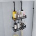 1 2 Tier Bathroom Hanging Storage Rack Shower Caddy Shelf Holder Stainless Steel