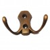 Retro Clothes Double Hooks Coat Hat Robe Holder Wall Hanger Zinc Alloy