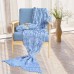 Mermaid Tail Knitted Blanket Fish Tail Blanket  Size  60x140cm  Cocoa