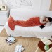 Mermaid Tail Knitted Blanket Fish Tail Blanket  Size  60x140cm  Gray