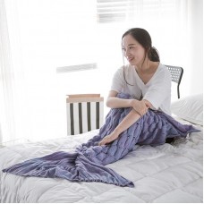 Mermaid Tail Knitted Blanket Fish Tail Blanket  Size  195x90cm  Light Purple