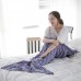 Mermaid Tail Knitted Blanket Fish Tail Blanket  Size  195x90cm  Light Purple