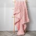 Handmade Thick Wool Knitted Blanket Sofa Chenille Stick Knitted Blanket  Size  80 x 100 CM  Pink