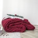 Handmade Thick Wool Knitted Blanket Sofa Chenille Stick Knitted Blanket  Size  80 x 100 CM  Wine red