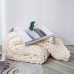 Handmade Thick Wool Knitted Blanket Sofa Chenille Stick Knitted Blanket  Size  80 x 100 CM  Custard