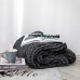 Handmade Thick Wool Knitted Blanket Sofa Chenille Stick Knitted Blanket  Size  80 x 100 CM  Dark Gray