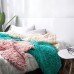 Handmade Thick Wool Knitted Blanket Sofa Chenille Stick Knitted Blanket  Size  80 x 100 CM  Dark Gray