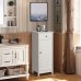 kingSo Wooden Bathroom Floor Cabinet Free Standing Storage Cabinet with DoorTall Bathroom Cabinet Storage and Organizer